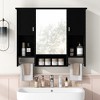 NicBex 35"x28" Modern Wall Mounted Bathroom Storage Cabinet with Mirror,Bathroom Wall Medicine Cabinet with Doors,Shelves&Towel Bars - 3 of 4