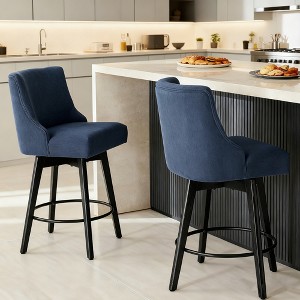 Dyonery Bar Stools Set of 3,Counter Height Stools, 26"Modern Barstools with Metal Legs and Footrest,Armless Counter Chairs with Back for Kitchen - 1 of 4