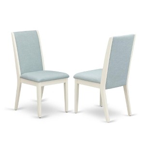 East West Furniture,Parson Chairs Blue Color Set of 2 - 1 of 3