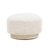 Alilang 15.00 inches Round Boucl e Upholstered Ottoman with Modern Textured Design-White - 3 of 4