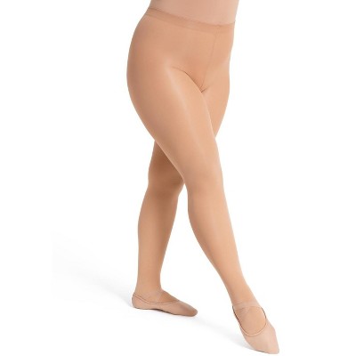 Capezio Toasted Almond Women's Ultra Soft Self Knit Waistband Transition  Tight, Small/medium : Target