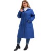 Women's Plus Size Waterproof Drawstring Waist Hooded Zipper Outdoor Long Trench Coats with Pockets - Agnes Orinda - 2 of 4