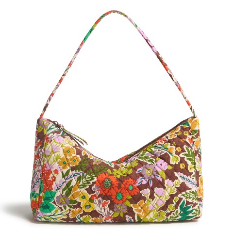 Vera Bradley Women's Outlet Cotton Slouchy Shoulder Bag Evening Garden