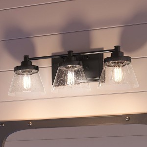 Urban Ambiance Luxury Traditional Bath Light 7.75''H x 24.5''W,  Midnight Black Finish,  Pawtucket Collection, UHP3997 - 1 of 4