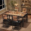 Dining Table Set for 4, Wood Kitchen Table Chairs Set of 4 with Corner Protector for Small Space, Kitchen, Apartment - 2 of 4