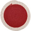 Home Mart Goods Red Extra Thick Woven Trivet Round Placemats Natural Cotton Hot Potholder Mat Heat Resistant - 9"x9"(Pack of 4) - 3 of 4