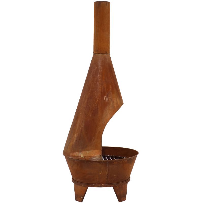 Sunnydaze Outdoor Backyard Patio Mexican Style Oxidized Steel Wood-Burning Fire Pit Chiminea - 6' - Rust, 3 of 14