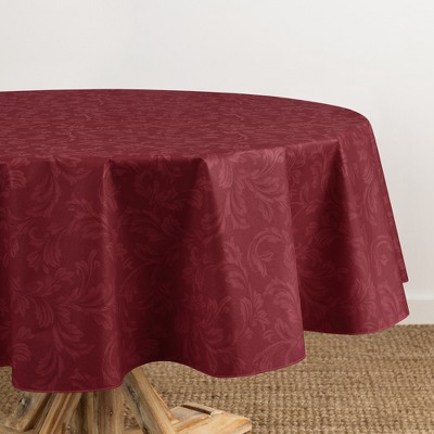 Elrene Camile Floral Scroll Damask Pattern Vinyl Indoor/Outdoor Tablecloth - Elrene Home Fashions