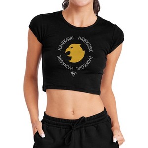 Women's Superman 2025 Hawkgirl Icon Cap Sleeve Baby Rib Crop Top - 1 of 4