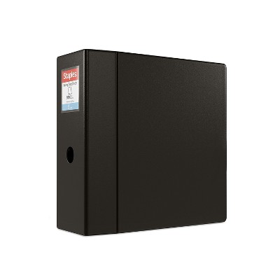 Staples Heavy Duty 5" 3-Ring Non-View Binder Black (24663) 82674