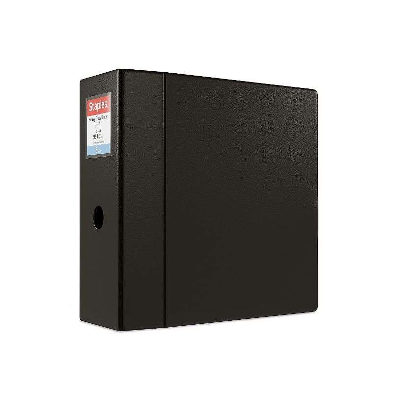 Staples Heavy Duty 5" 3-Ring Non-View Binder Black (24663) 82674, 1 of 7