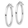 Black Bow Jewelry 14k White Gold Square Tube Round Hoop Earrings, 1.5 x 22mm (7/8 Inch) - 2 of 4