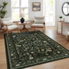 2 x 6 ft Polyester Black Rectangular Hallway Bathroom Entryway Kitchen Office Foldable Flower Printed Modern Washable Area Rug - 4 of 4