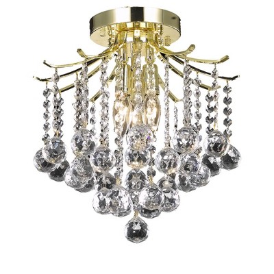 Elegant Lighting Amelia Collection Flush Mount D12in H12in Lt:3 Gold Finish