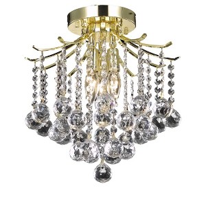 Elegant Lighting Amelia Collection Flush Mount D12in H12in Lt:3 Gold Finish - 1 of 3