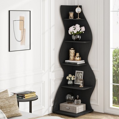 Tribesigns 5-Tier Corner Bookshelf, Small Bookcase with Unique Shape