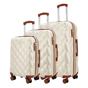 IZOD Fit Lightweight ABS Hard Shell Luggage Set - 3-Piece (20", 24", 28") with 360° Dual Spinner Wheels & Combo Lock - 1 of 4