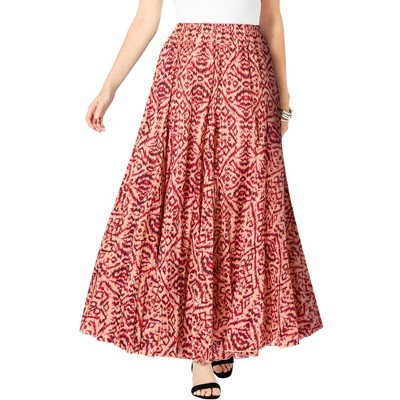 Jessica London Women's Plus Size Flowing Crinkled Maxi Skirt