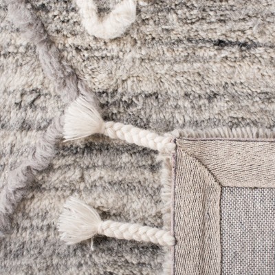 Luxurious Hand-Tufted Wool Shag Rug in Soft Gray, 8' x 10'