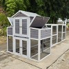 150" Extra Large Outdoor Wooden Chicken Coop with Rust,2 Nesting Boxes & 5 Perches,Durable Hen House for Backyard Poultry-Maison Boucle - 2 of 4