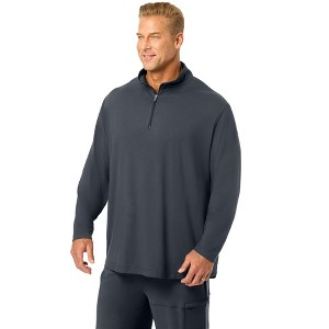KingSize Men's Big & Tall Supersoft Jersey 1/4 Zip Pullover - 1 of 4