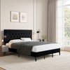 King Size Upholstered Platform Bed with Adjustable Headboard, Button Tufted, Slatted Base, Easy Assembly - 2 of 4
