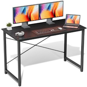 CAVINAS Modern Computer Desk & Gaming Desk, Multi-Purpose Wooden Computer Office Desk, Writing Desk with X-Shaped Reinforcement for Home/Study - 1 of 3