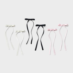 Salon Clip Hair Bow Set 6pc - Wild Fable™ Pink/Cream - 1 of 4