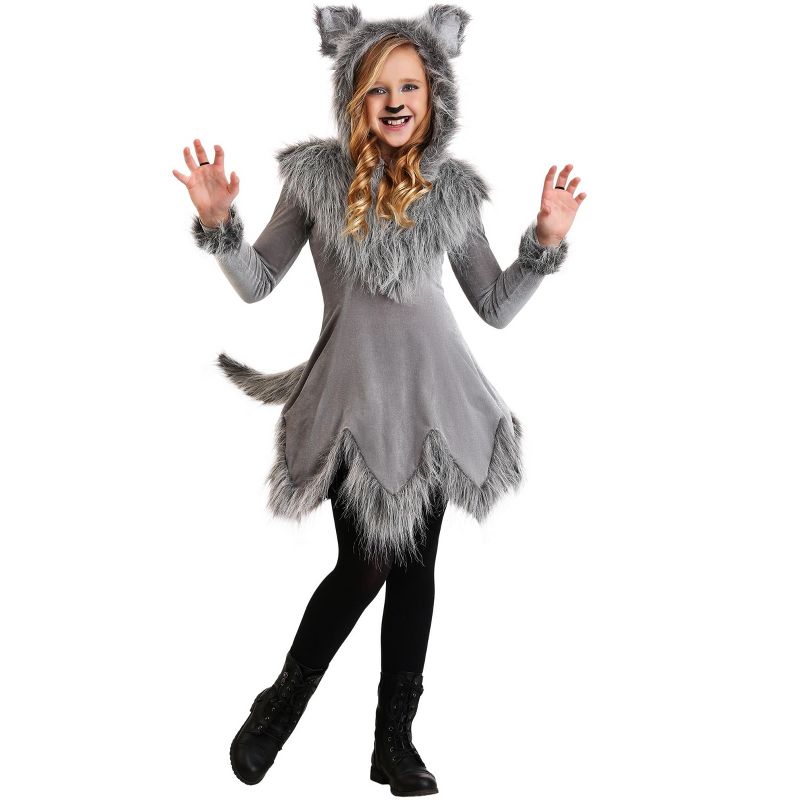 HalloweenCostumes.com Wolf Costume Girl's, 3 of 4