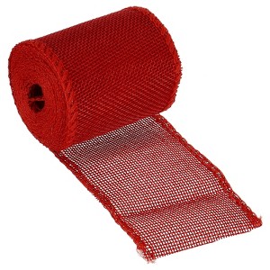 Unique Bargains DIY Wrapping Decoration Soft Burlap Fabric Wired Ribbon - 1 of 4