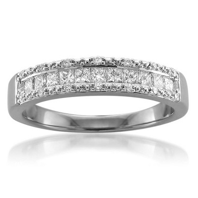 Pompeii3 1/2ct Princess Cut Diamond Wedding Ring 14K White Gold