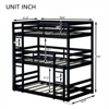 RISOKEYS Triple Rubber Wood Bunk Bed - Twin over Twin over Twin, Detachable Triple Twin Bunk Bed with Two Built-in Ladders and Guardrails - 3 of 4