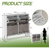 Shoe Storage Cabinet with 2 Flip Drawers, Fluted Freestanding Shoe Organizer with Metal Legs, Slim Hidden Shoe Rack for Entryway, Foyer - 2 of 4