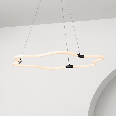 JONATHAN Y Nuvola 31.5" Contemporary Minimalist Metal/Acrylic Adjustable Dimmable Cloud Integrated LED Chandelier