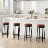 360° Swivel Bar Stool Set PU Leather Upholstered Counter Height Bar Stool with Metal Footrests - 4 of 4