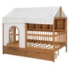 Polibi Full Size House Bed with Soft Tent Canopy, Bookshelf, Dual Drawers & USB Charging Ports - 4 of 4