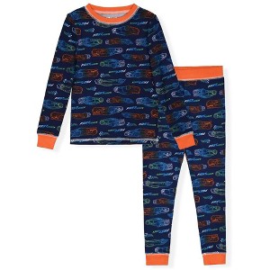 Sleep On It Boys 2-Piece Super Soft Jersey Long Sleeve Snug-Fit Pajama Set - Race Cars, 10 - 1 of 4