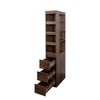 HDZNVF 70.87 inch H Display Storage Cabinet, 4 Tier Shelf, 3 Side Drawers & 4 Small Display Shelves, Walnut - 4 of 4