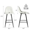 Kumasinova Faux Leather Counter Height Bar Stools Set of 2, Steel Frame Counter Stools with Footrest & Adjustable Foot Pads, Armless Barstool Chairs - 2 of 4
