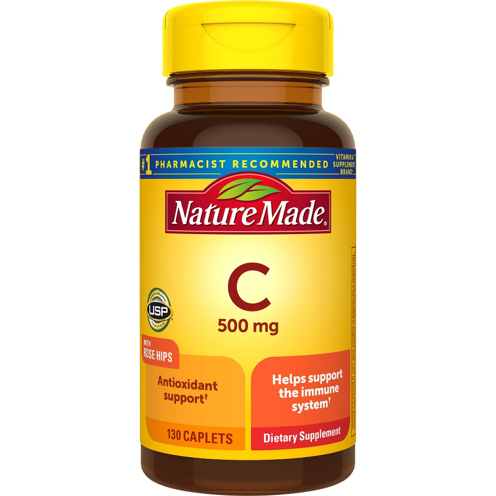 Photos - Vitamins & Minerals Nature Made Vitamin C 500 mg Caplets with Rose Hips - 130ct