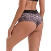 INSPIRE CHIC Women's Ice Silk Lace Trim Mid-Waisted Hip-Lifting Full Coverage No Trace Breathable Panties - 2 of 4