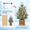 GAOMON 24 Inch Small Christmas Tree, Prelit Tabletop Mini Christmas Tree with Wooden Base, Frosted Lighted Artificial Xmas Tree - 4 of 4