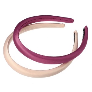 Unique Bargains Women's Anti Slip Fashion Solid Simple Silk Headbands 0.59" Wide 2 Pcs - 1 of 4