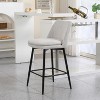 Off-White Linen Counter Height Swivel Bar Stool, Set of 2, 360° Swivel Upholstered Bar Stool - 3 of 4