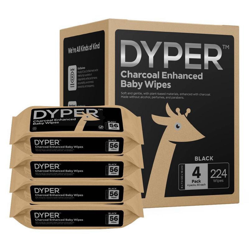 DYPER Charcoal Enhanced Baby Wipes - 224ct, 1 of 9