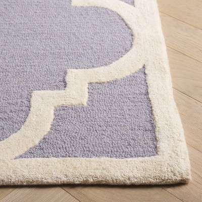 Ivory and Silver Hand-Tufted Wool Square Rug