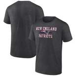 NFL New England Patriots Men's Team Striping Gray Short Sleeve Bi-Blend  T-Shirt