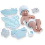 JC Toys La Newborn 14" Baby Doll 8pc Set - Blue