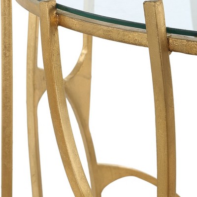 Ritual Round Gold Iron and Glass Side Table