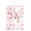 Hudson Baby Infant Girl Cotton Flannel Burp Cloths, Girl New Elephant 4-Pack, One Size - 2 of 4